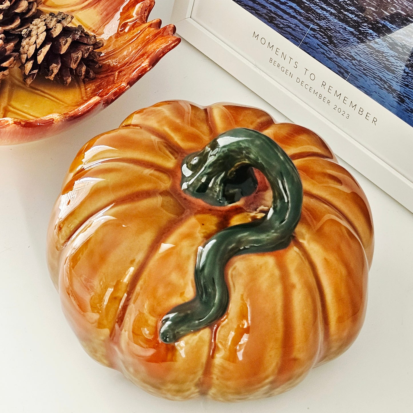 Porcelain Pumpkin Ornament 16cm