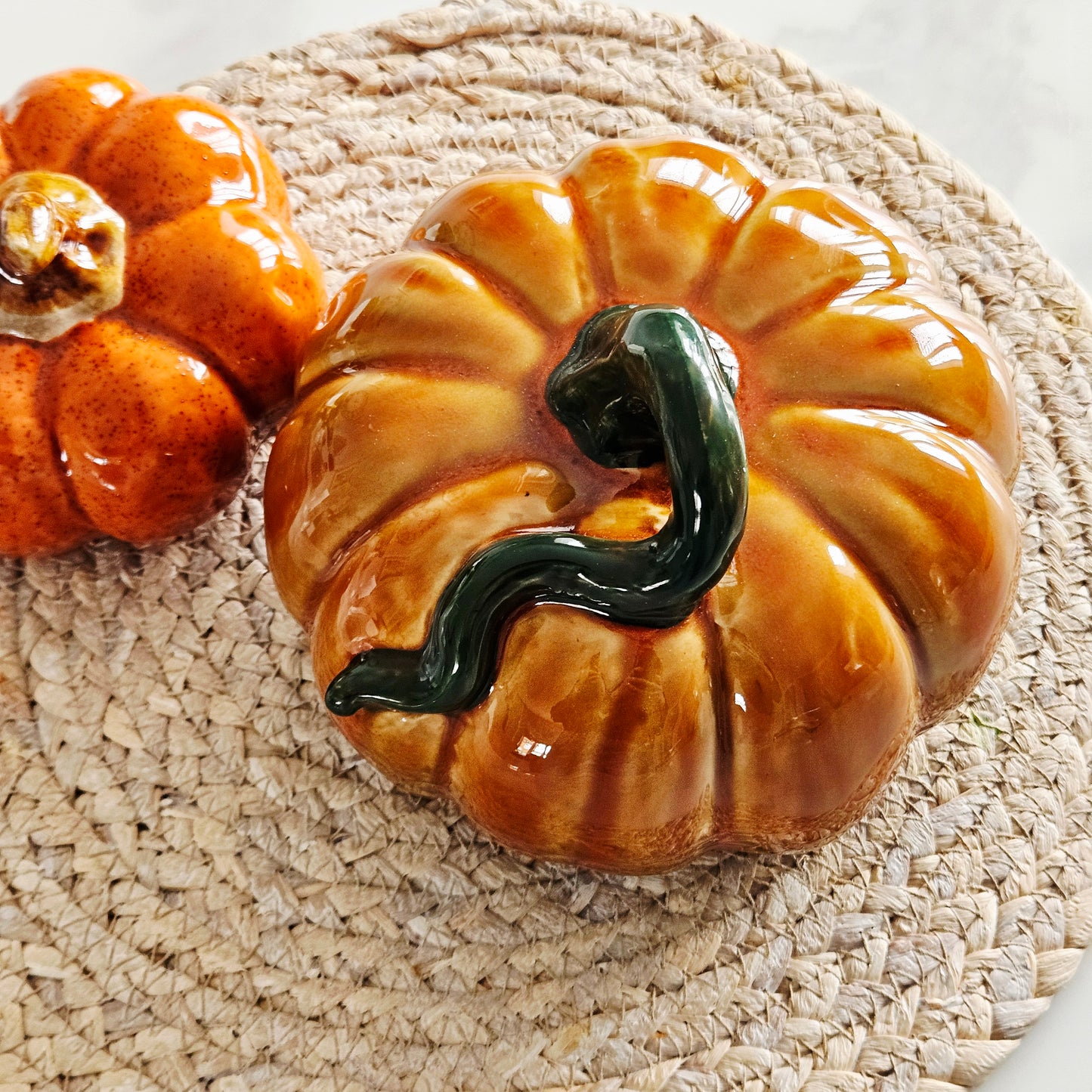 Porcelain Pumpkin Ornament 16cm