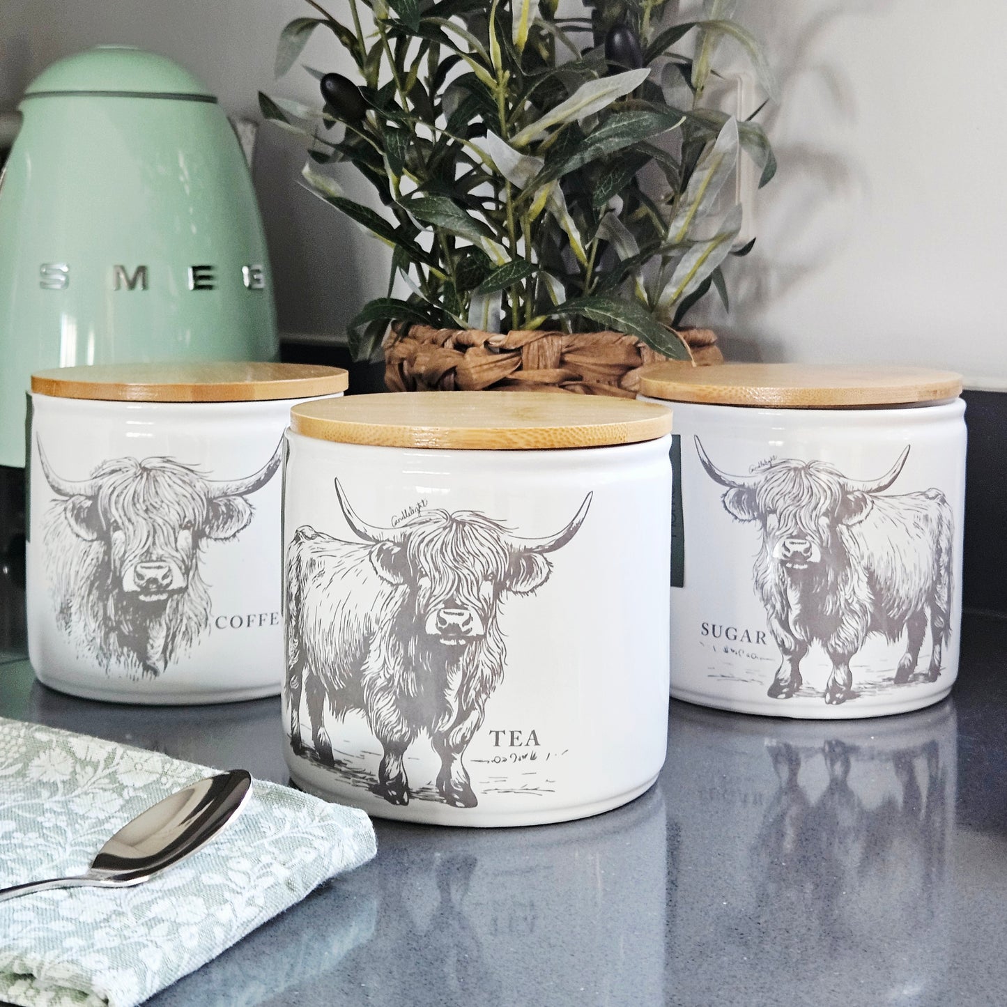 Sugar Storage Jar Highland Cow