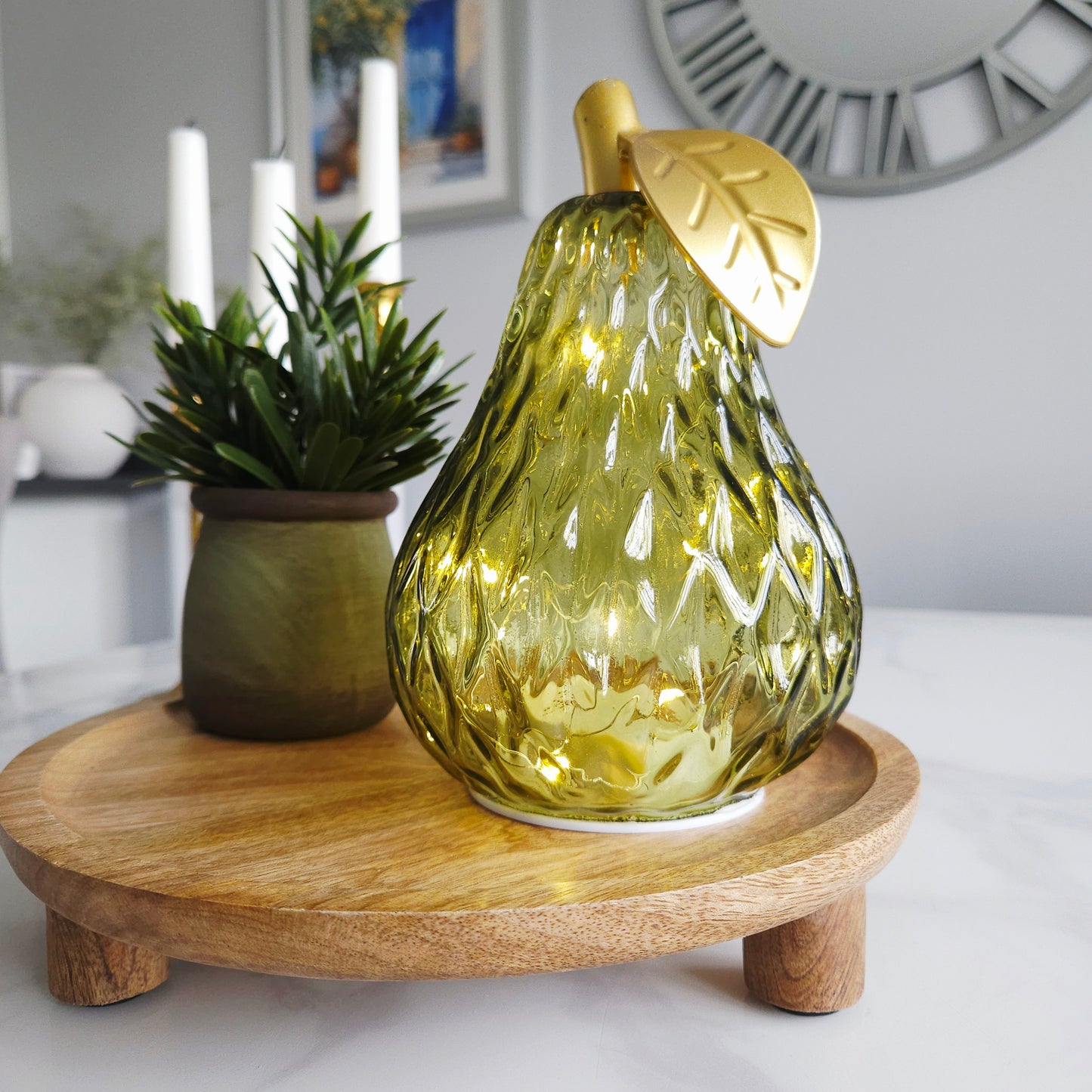 Pear Green Ornament -LED Light