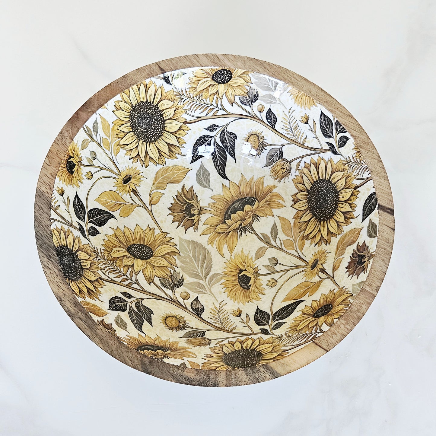Sunflower Mango Wood Bowl