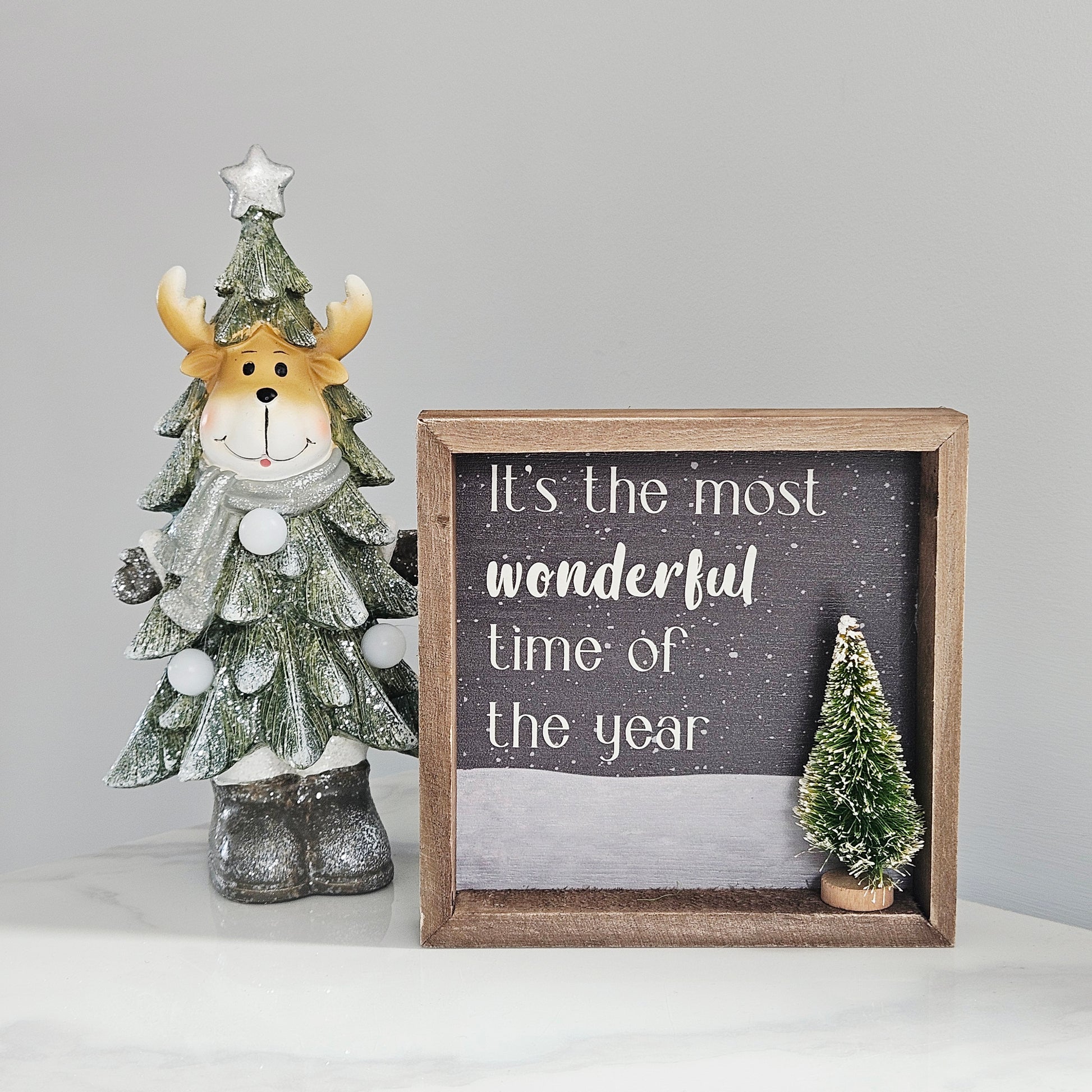 3D green Christmas tree wooden plaque