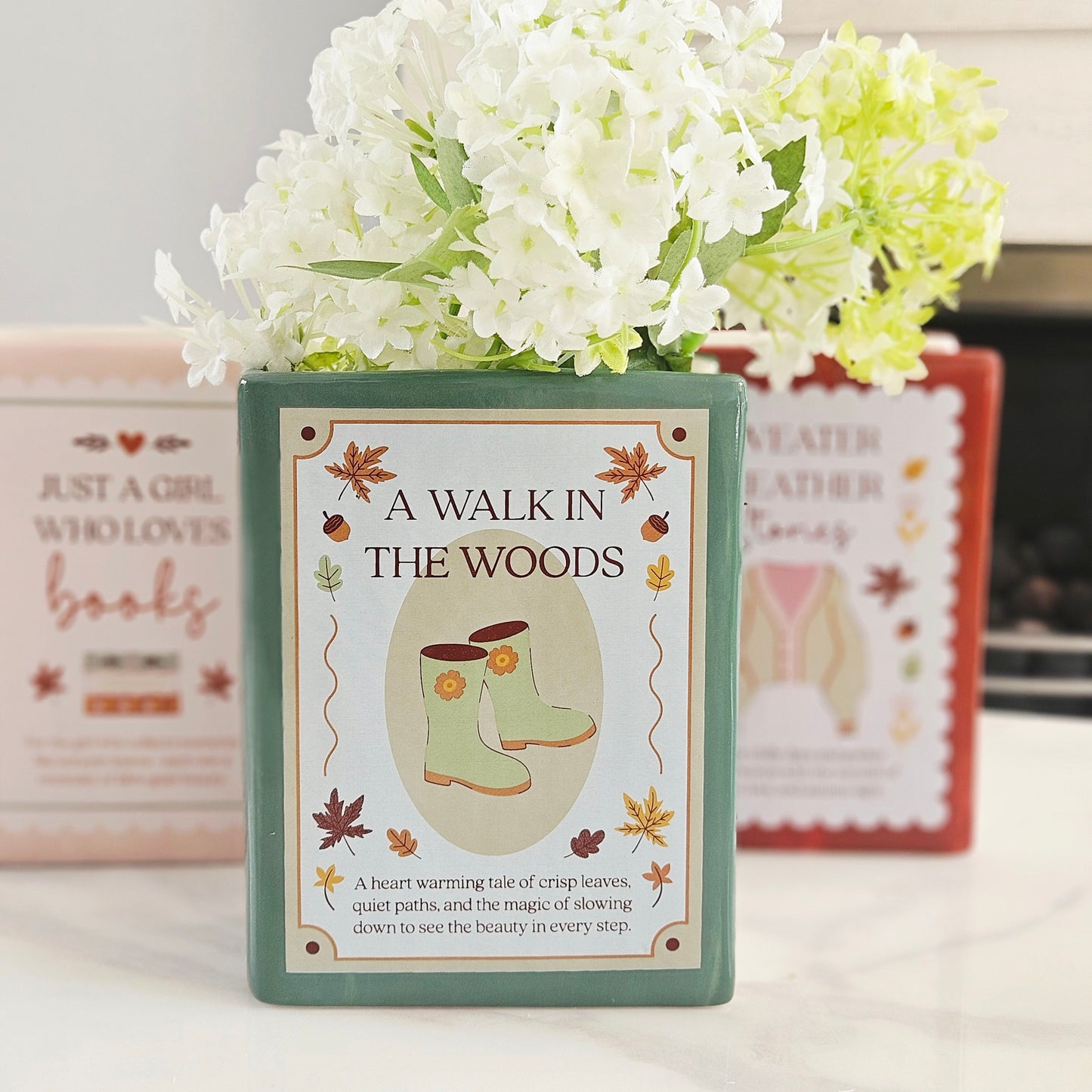 Cosy Chapter Book Stoneware Decorative Vase | 3 Designs