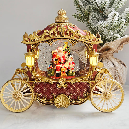 santa Carriage Spinner 25x21cm Christmas decoration
