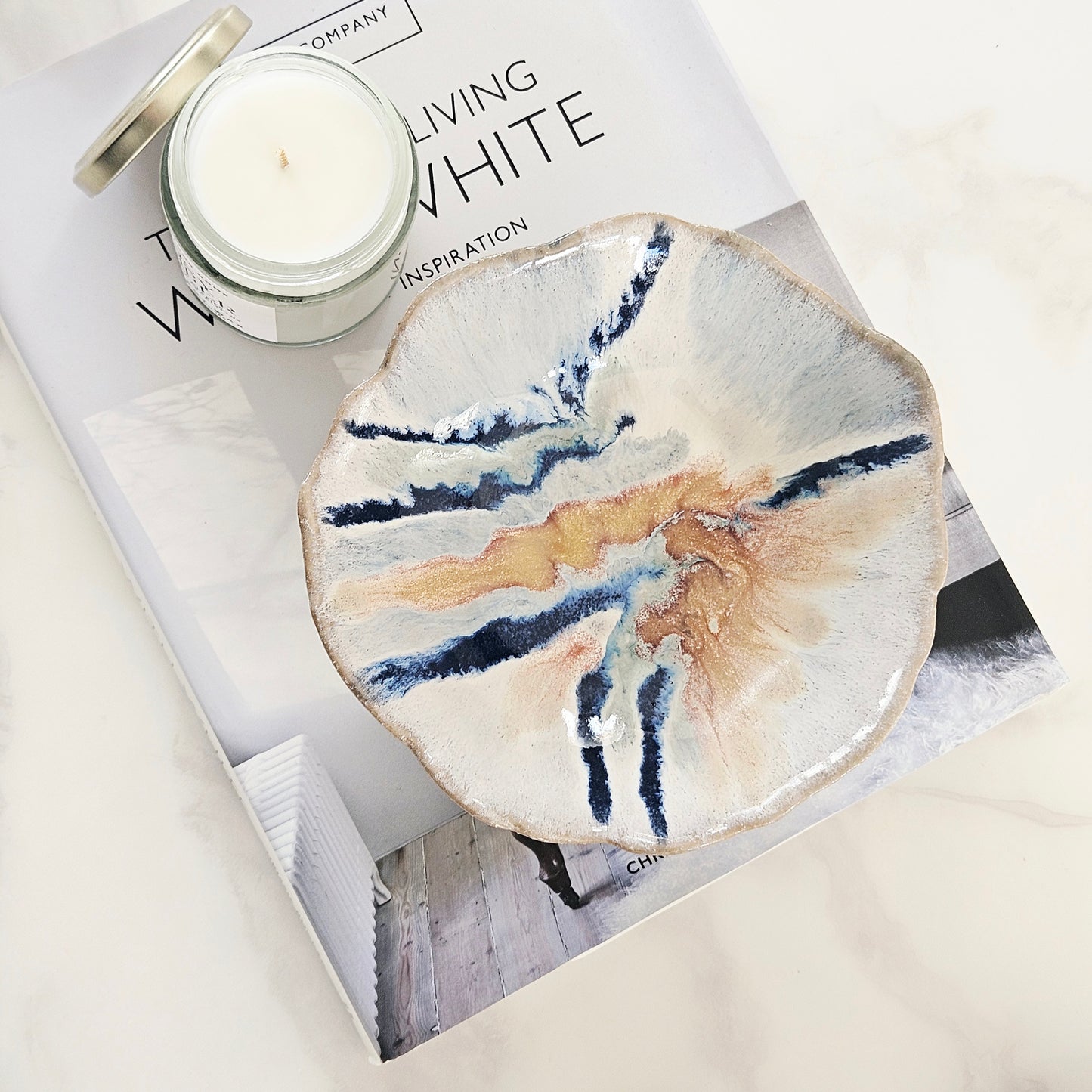 White & Blue Porcelain Bowl