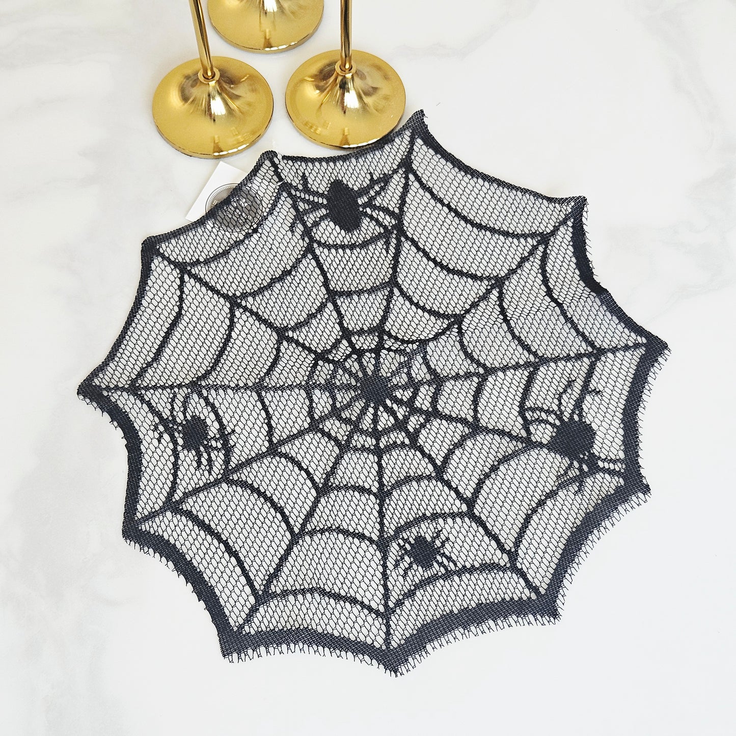 spider web Halloween decoration creating a spooky cobweb effect for haunted house displays, parties and seasonal home décor.