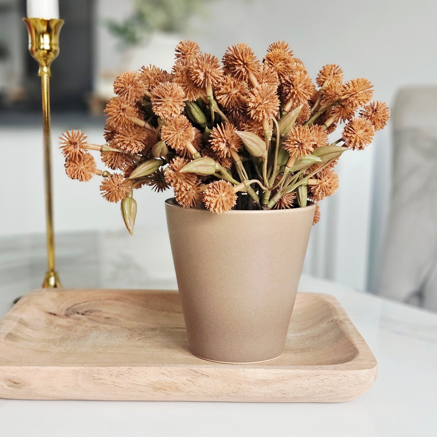 Orange Allium Plant in Pot – Artificial Potted Plant 20cm
