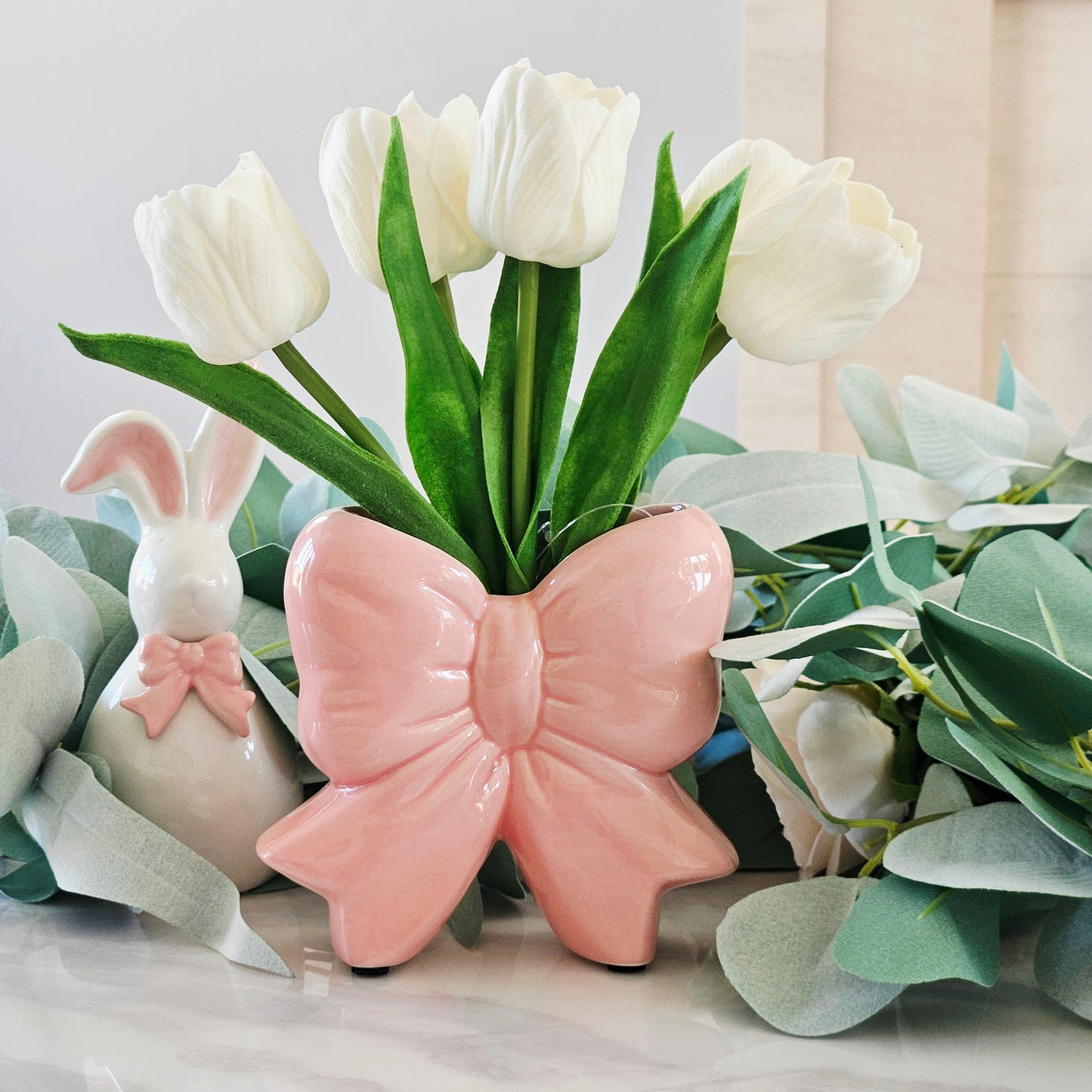 Tulips In Bow Vase