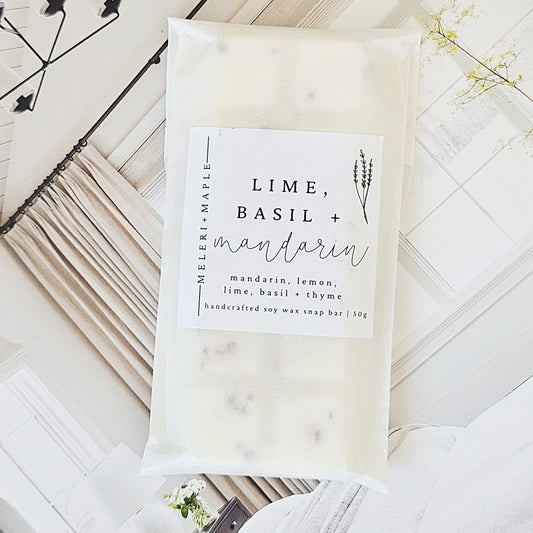 lime basil and mandarin snap wax melt bar 
