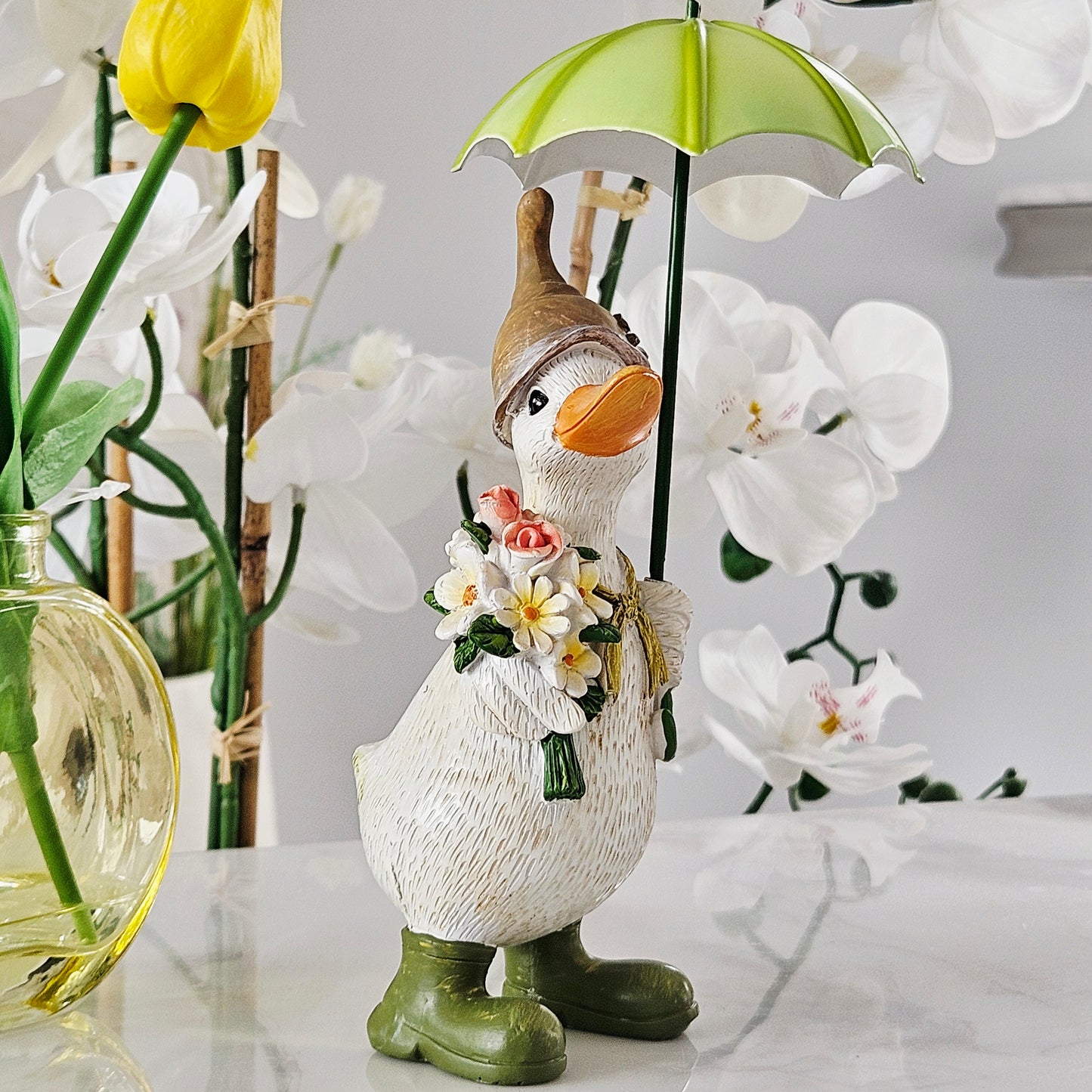 Duck Holding Umbrella 20cm