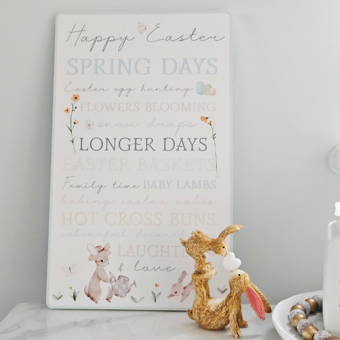 decorative easter plaque spring days and easter baskets 