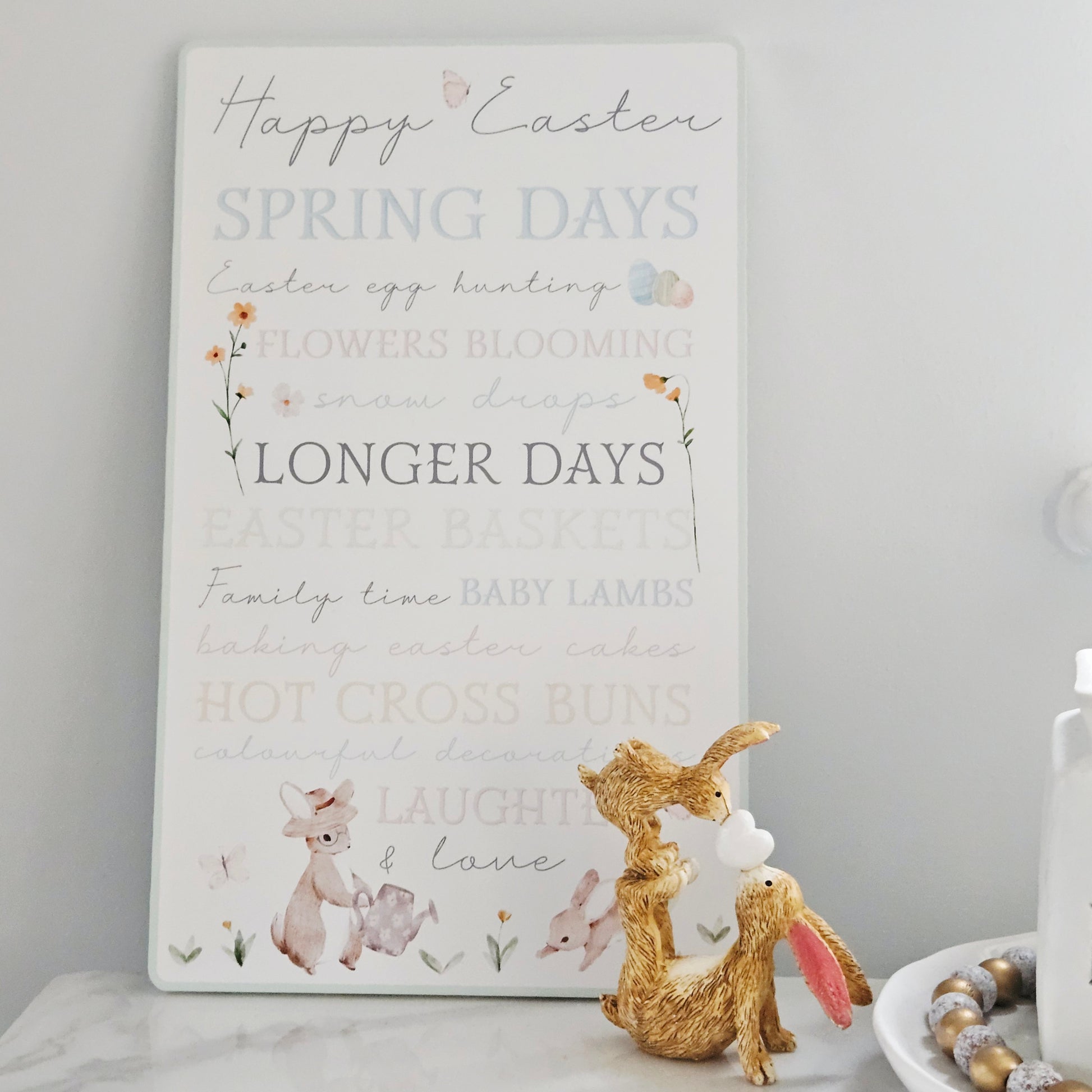 decorative easter plaque spring days and easter baskets 