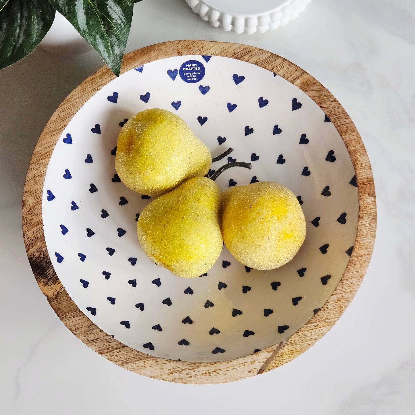 Large Mango Wood Bowl - Heart