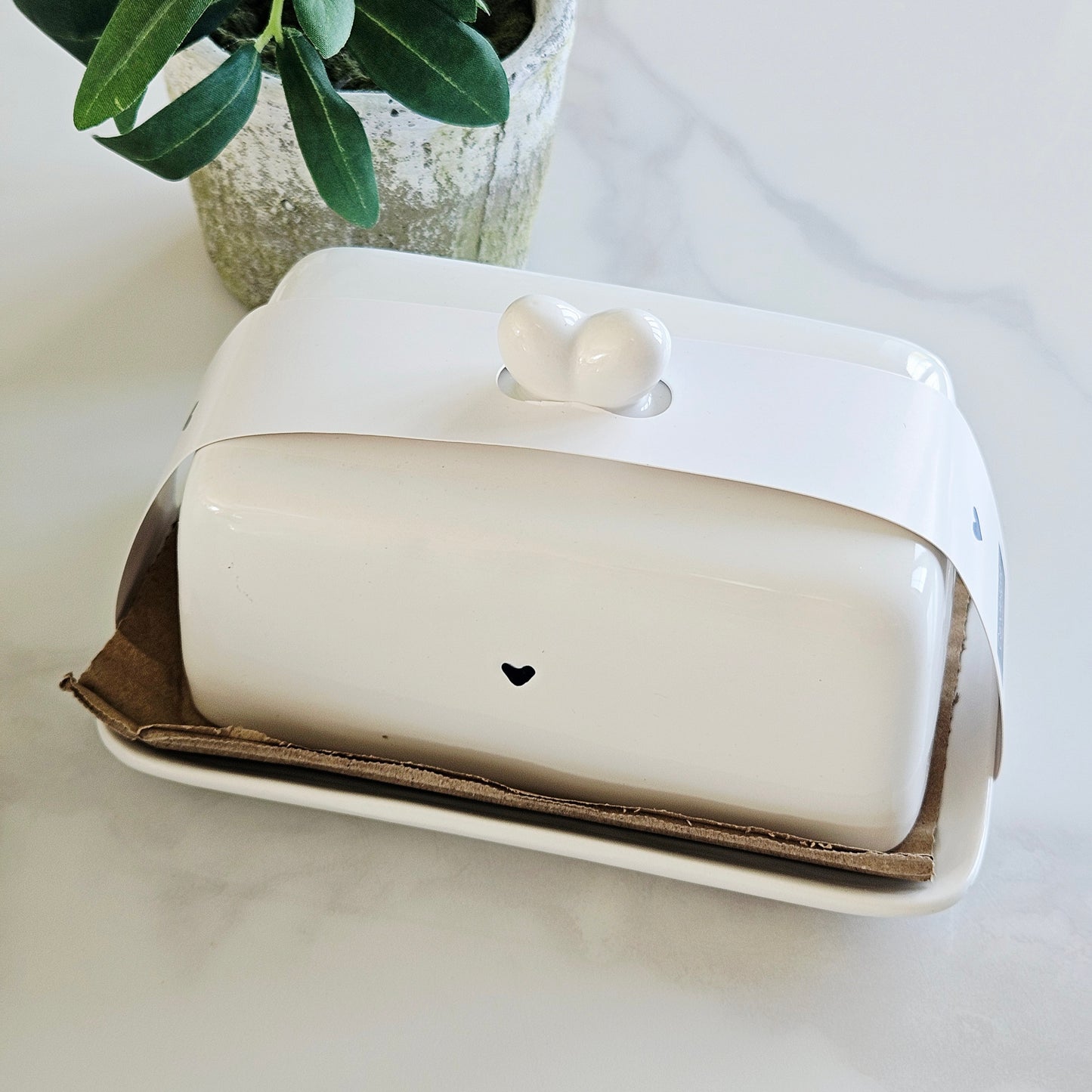Blue heart Butter Dish