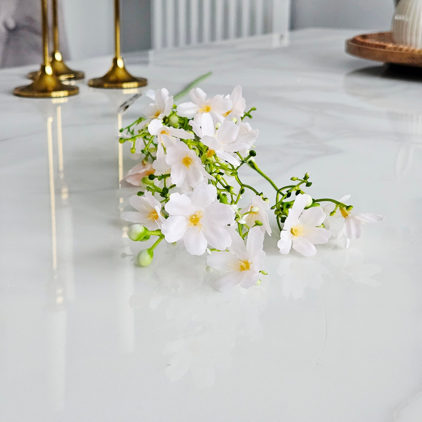 Flower Pink Blossom Spray On Stem 67cm