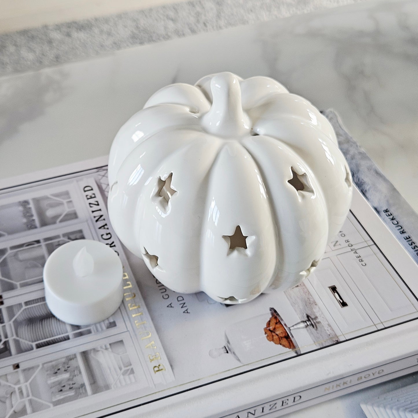 Ceramic T Light Pumpkin Holder