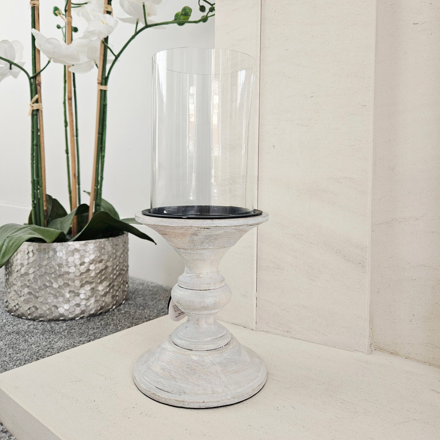 Wooden Pillar Candle Holder