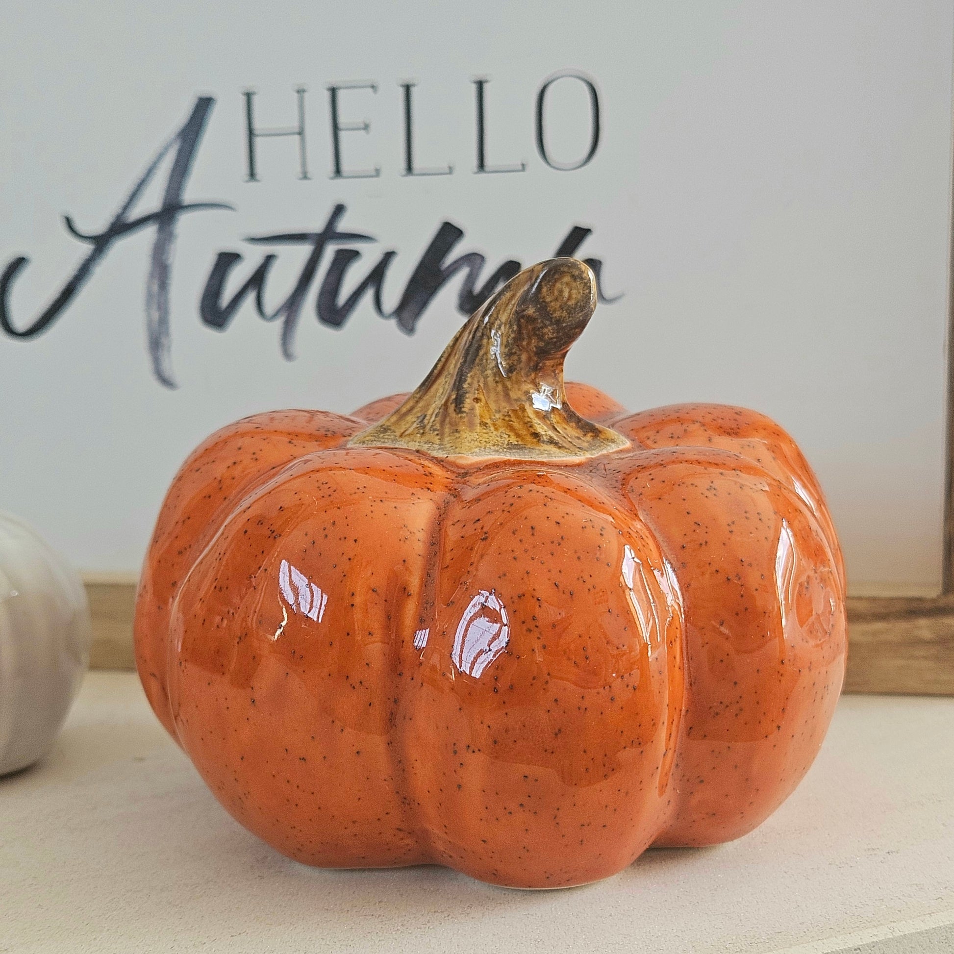 porcelain pumpkin orange squash ornament 