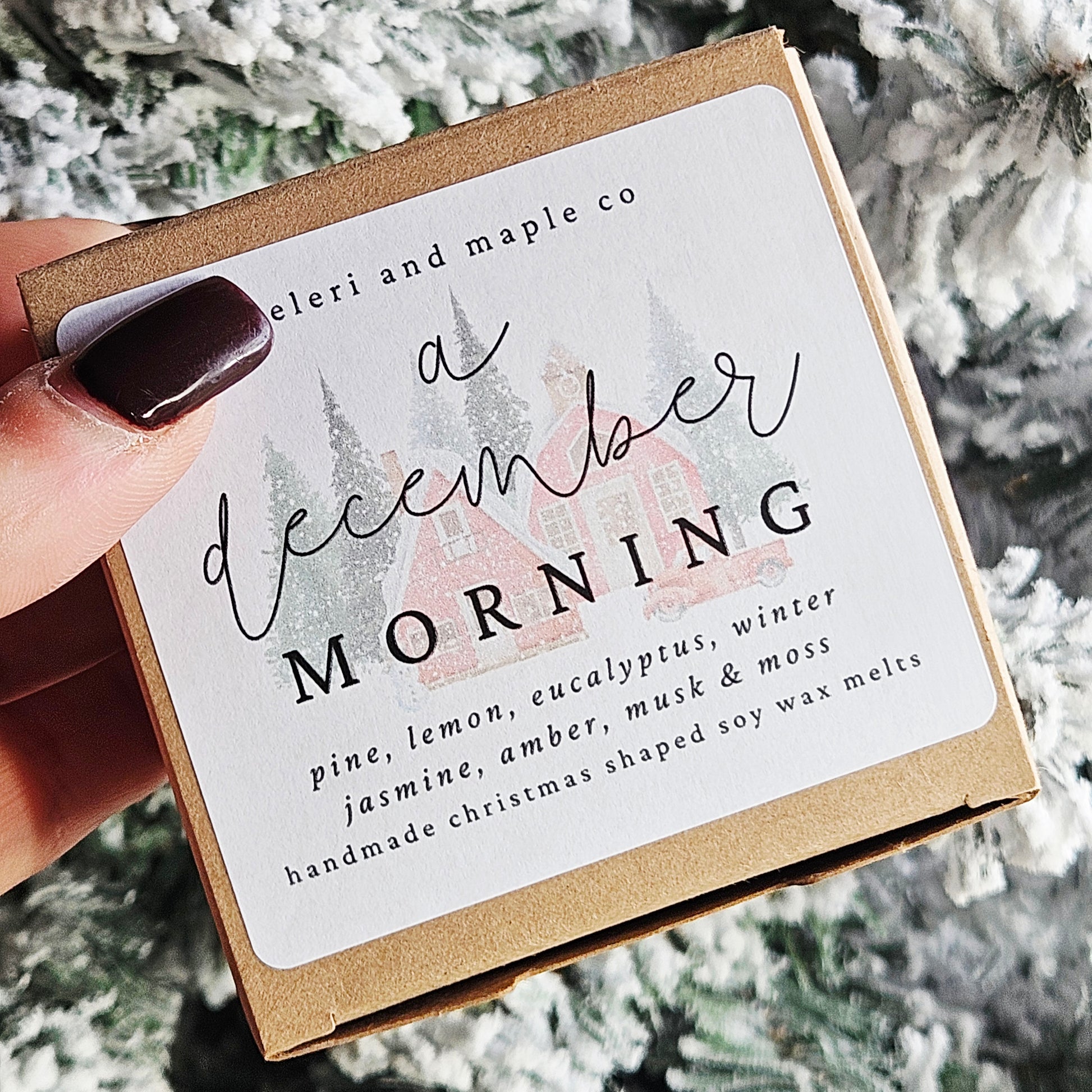 wax melts Box labeled 'A December Morning' 