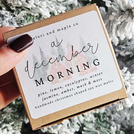 wax melts Box labeled 'A December Morning' 