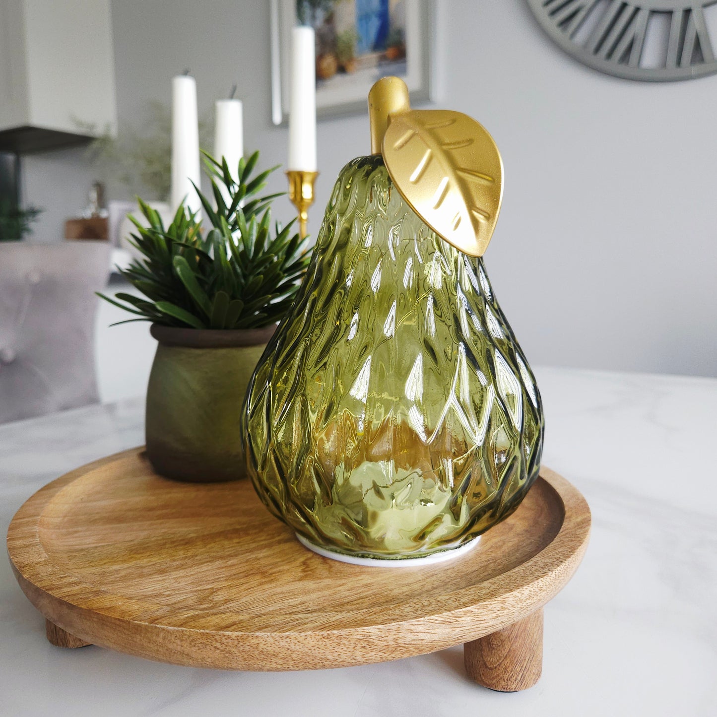 Pear Green Ornament -LED Light