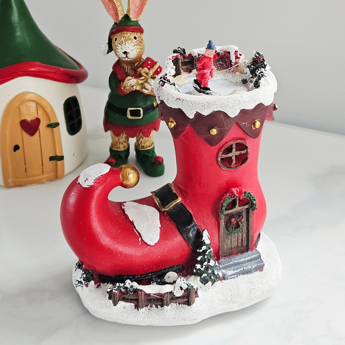 Light Up Elf Boot House Small