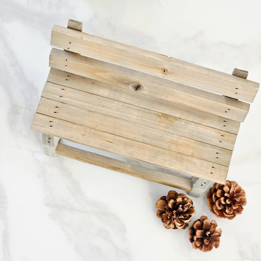 wooden bench small home decor piece for styling