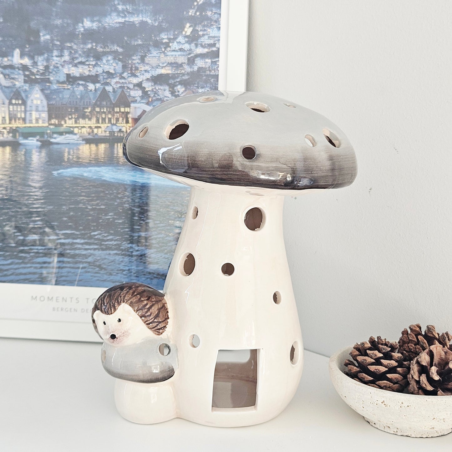 Hedgehog Mushroom Tea Light Holder