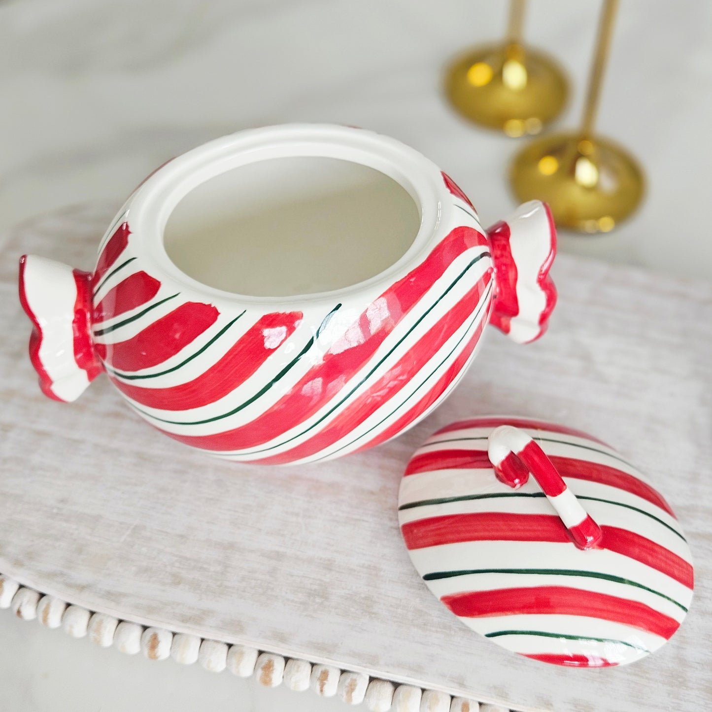 Christmas Candy Storage Jar | Red White Green 22cm