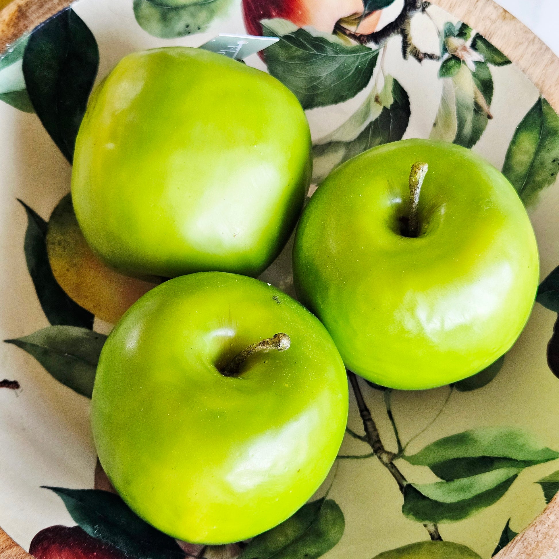 decorative faux green royal gala apples weighted 