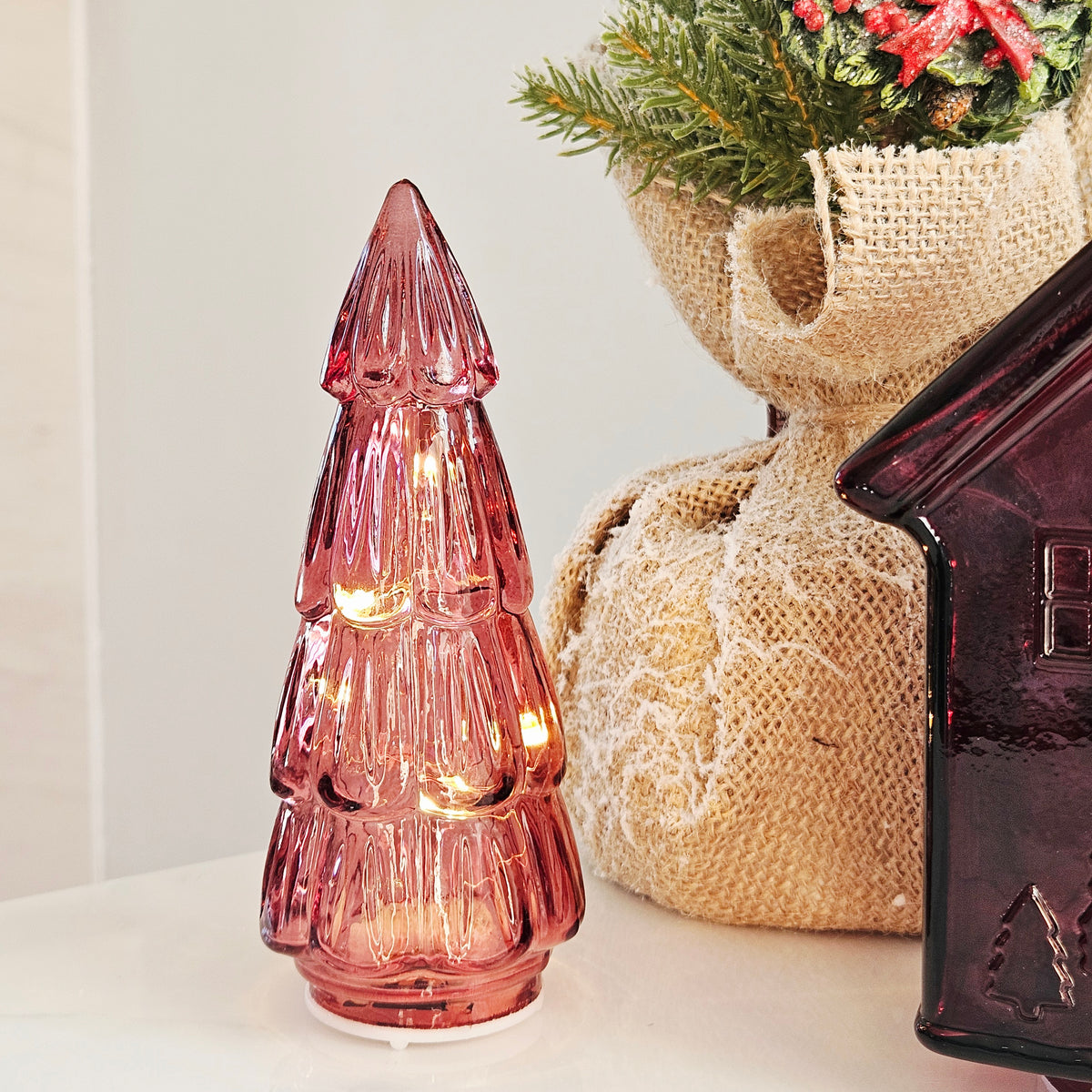 Small Red Christmas Tree LED Light Decoration