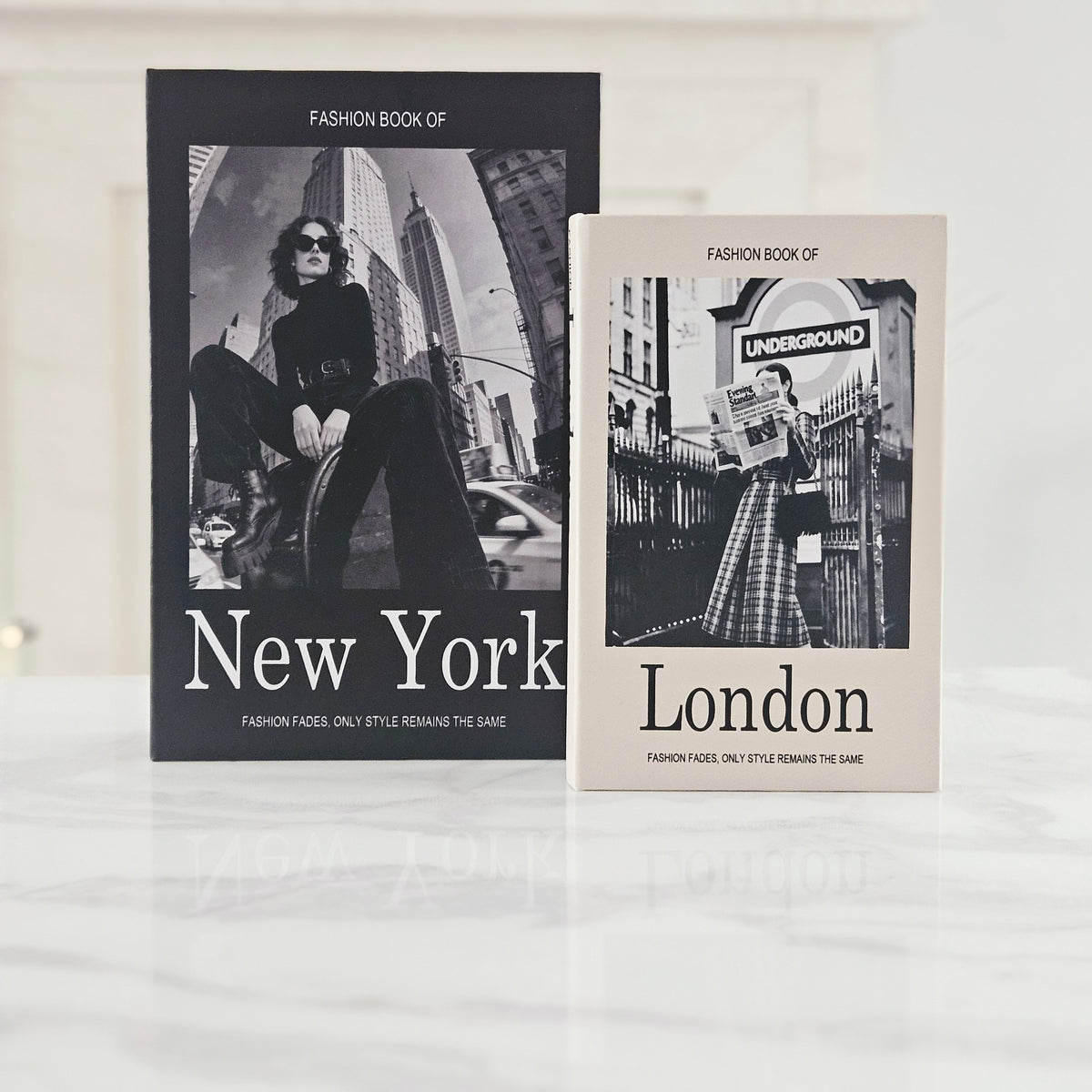 New York and London assorted decorative book box set for home styling