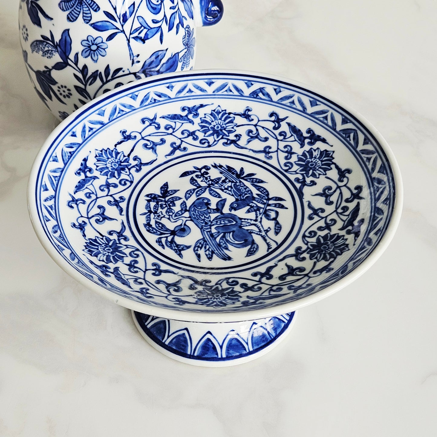 Sumatra Blue & White Cake Stand 8"