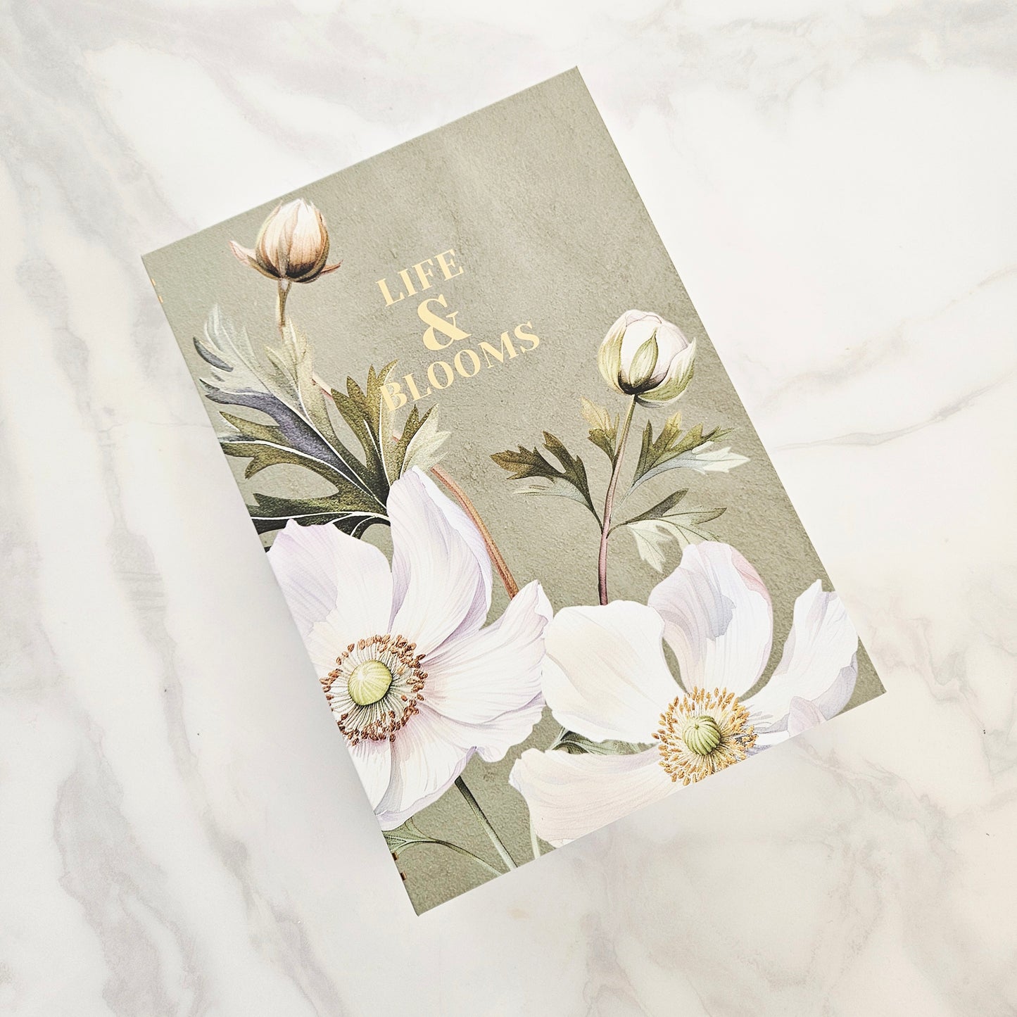 Single Faux Storage Box White Poppy | Decorative Floral Storage Box