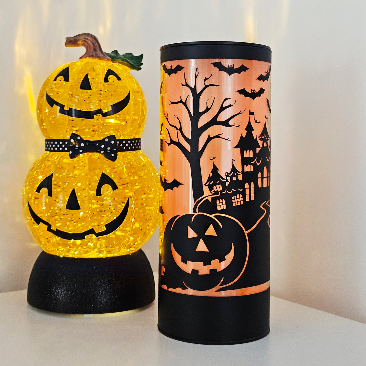 LED Halloween Column 20cm | Orange Spooky Decoration