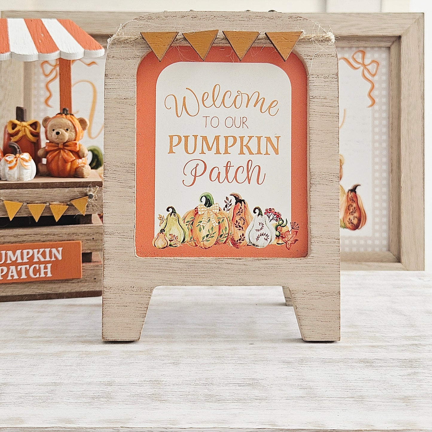 Wooden Frame Plaque – Assorted Autumn Designs | Rustic Seasonal Tabletop Decoration