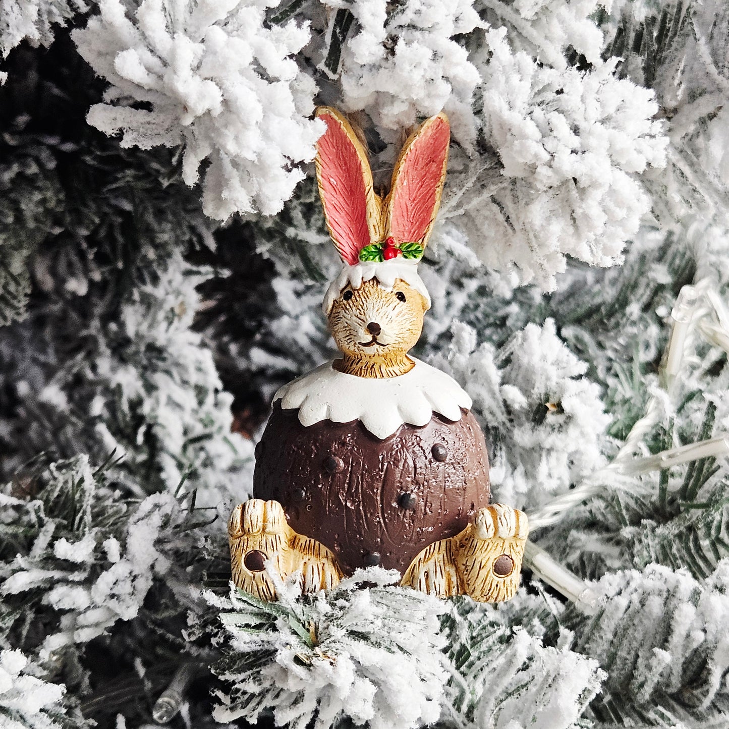 jasper bunny rabbit tree decoration dressed in a christmas pudding 