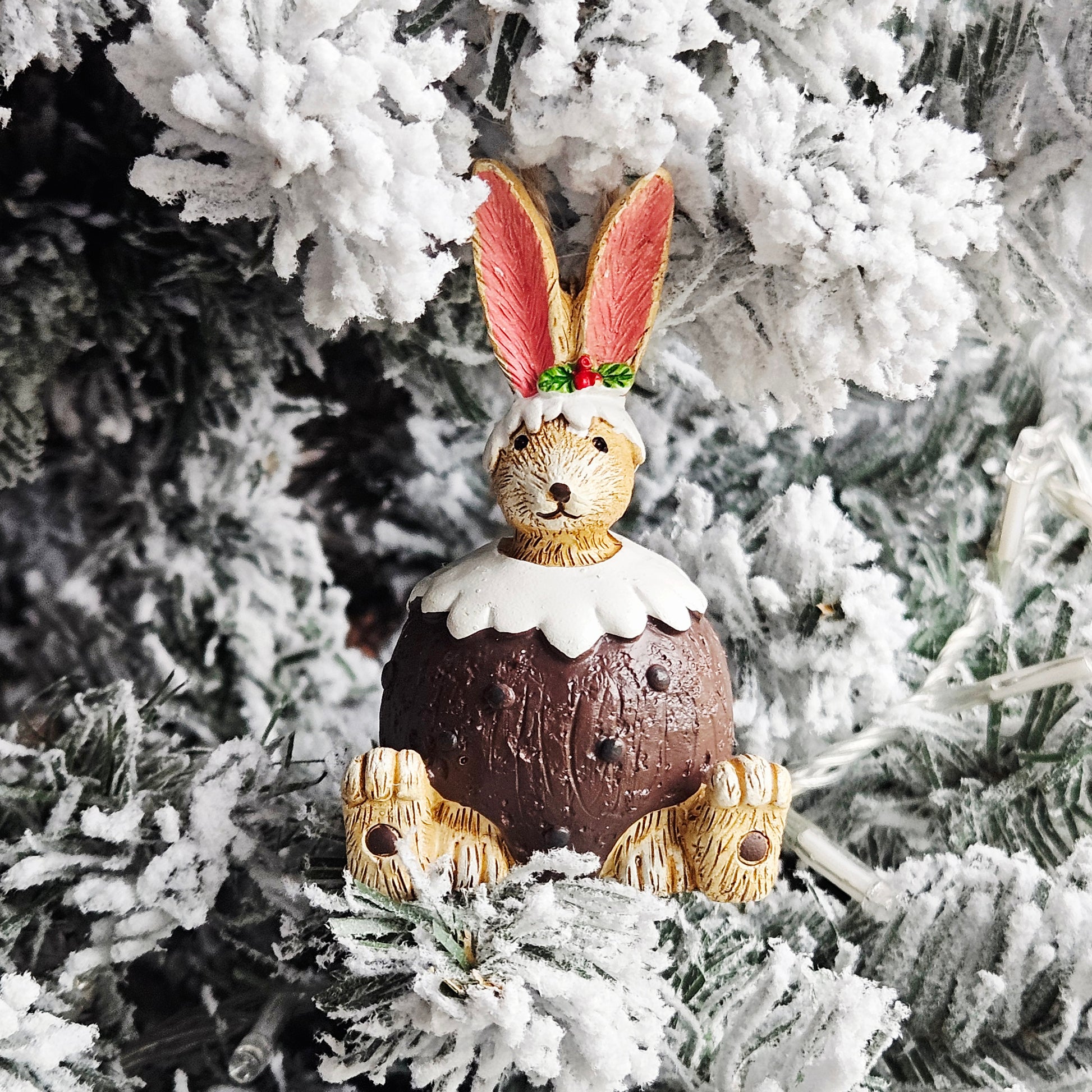 jasper bunny rabbit tree decoration dressed in a christmas pudding 