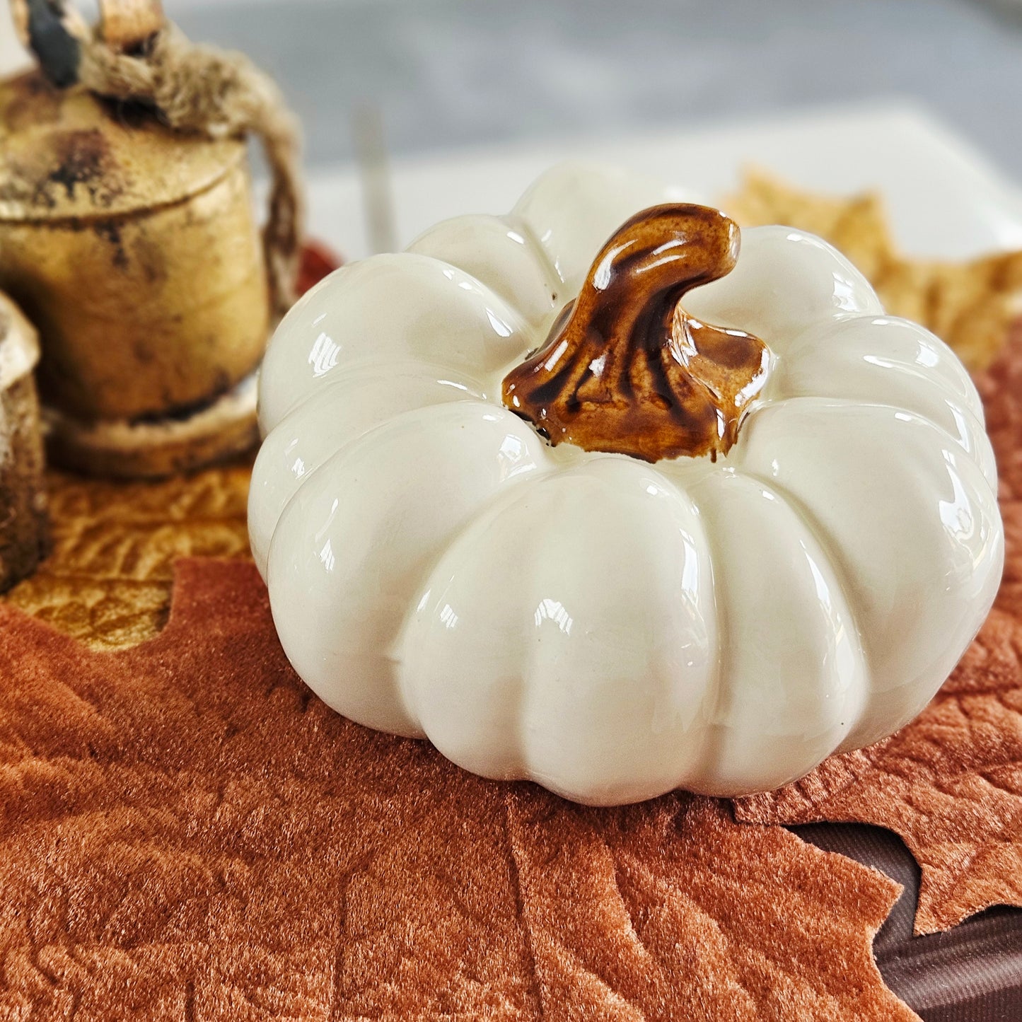 Decorative Pumpkins – 3 Assorted Colours | Autumn & Halloween Décor