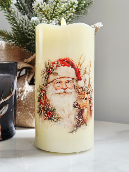 LED Santa Candle 7.5 x 15cm Christmas decoration