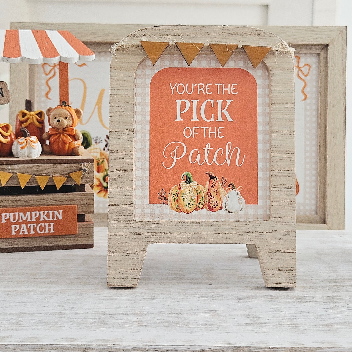 Wooden Frame Plaque – Assorted Autumn Designs | Rustic Seasonal Tabletop Decoration