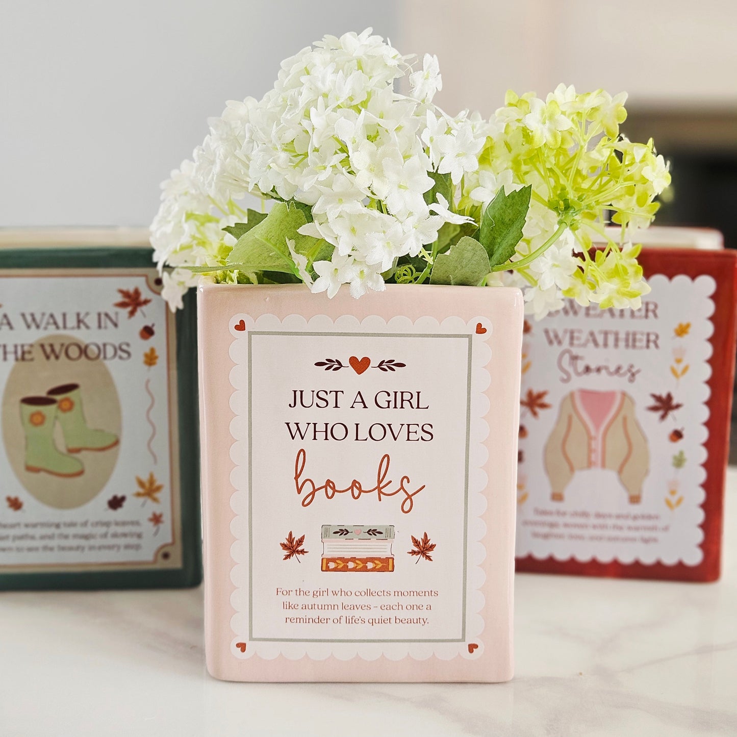Cosy Chapter Book Stoneware Decorative Vase | 3 Designs