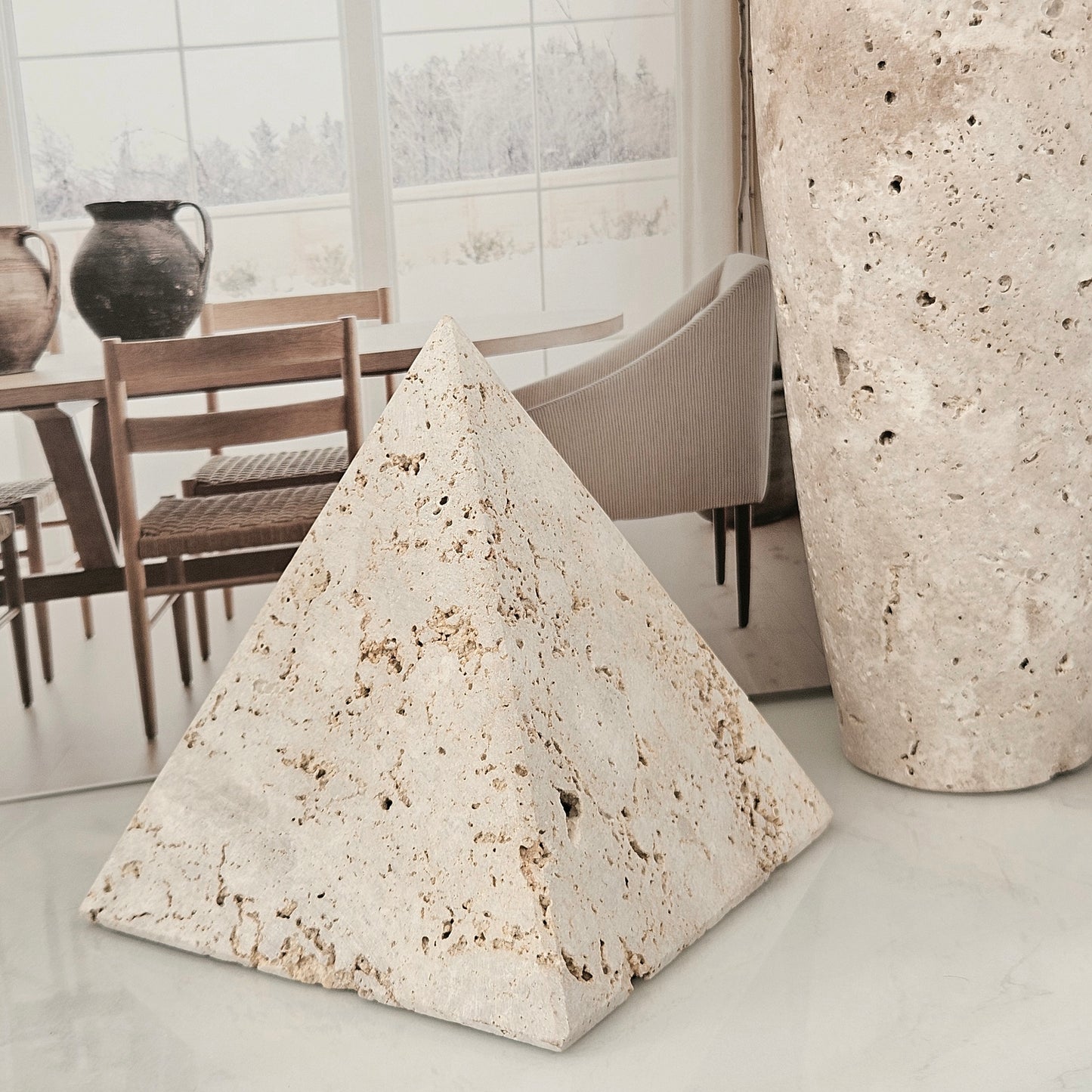 Travertine Pyramid 10cm