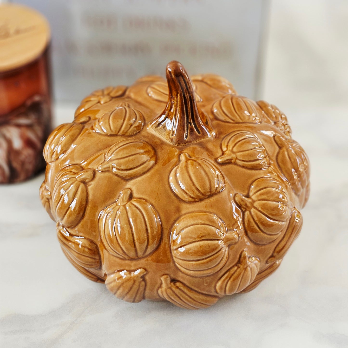 Ceramic Pumpkin Decor Orange