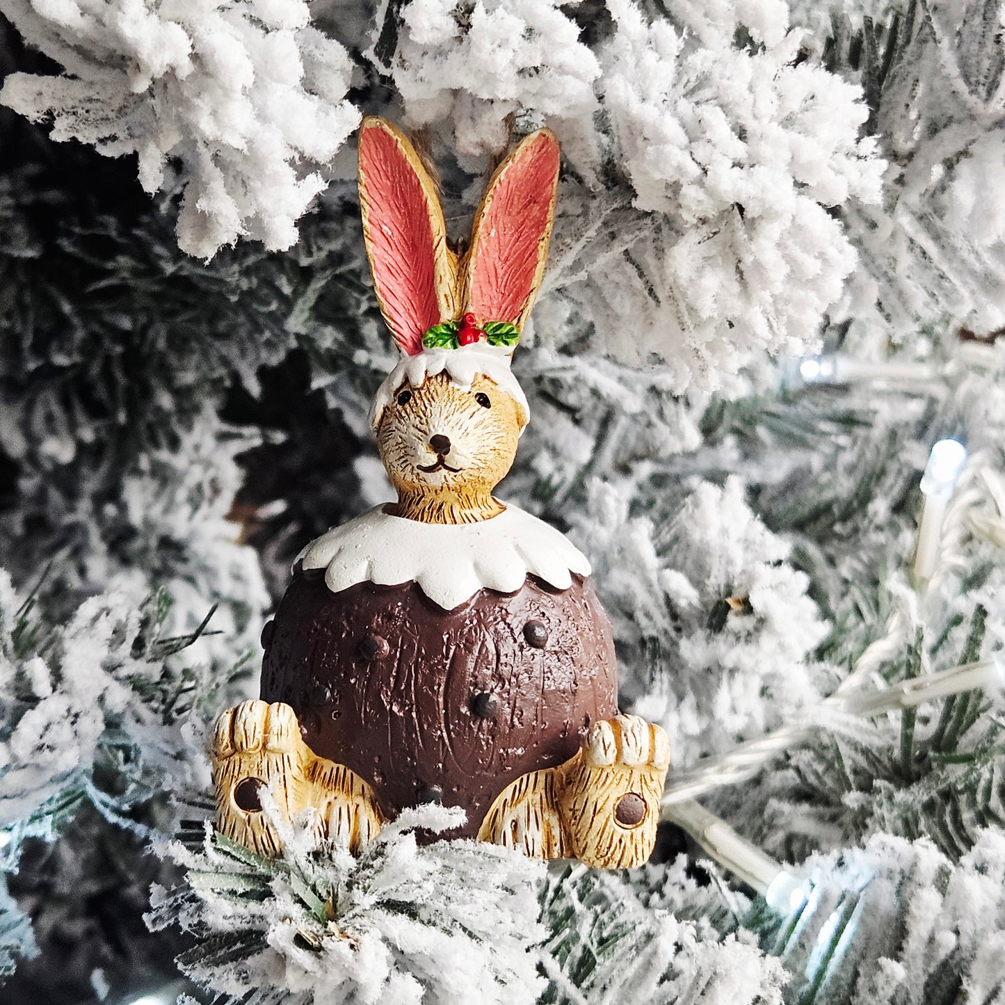 jasper bunny rabbit tree decoration dressed in a christmas pudding 