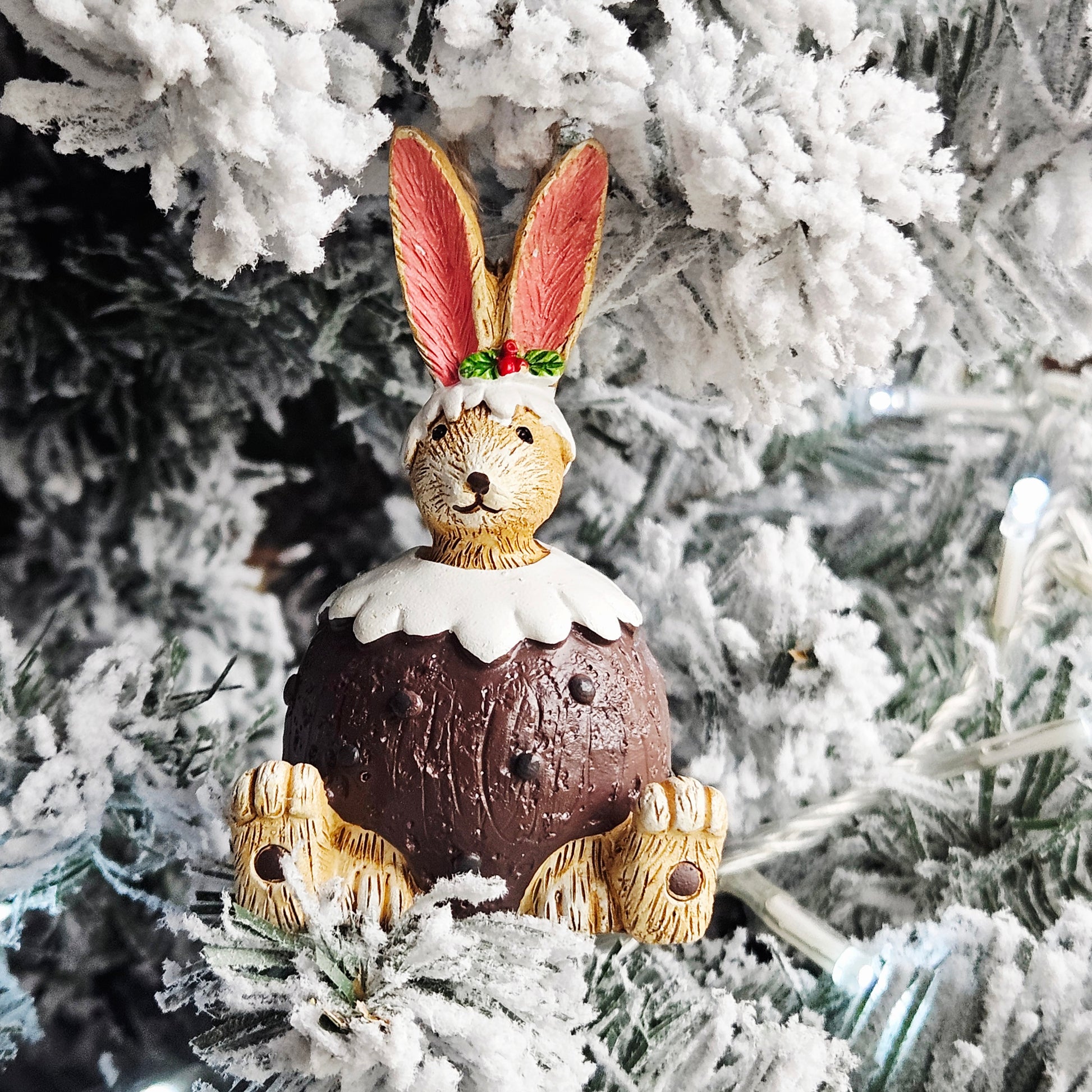 jasper bunny rabbit tree decoration dressed in a christmas pudding 