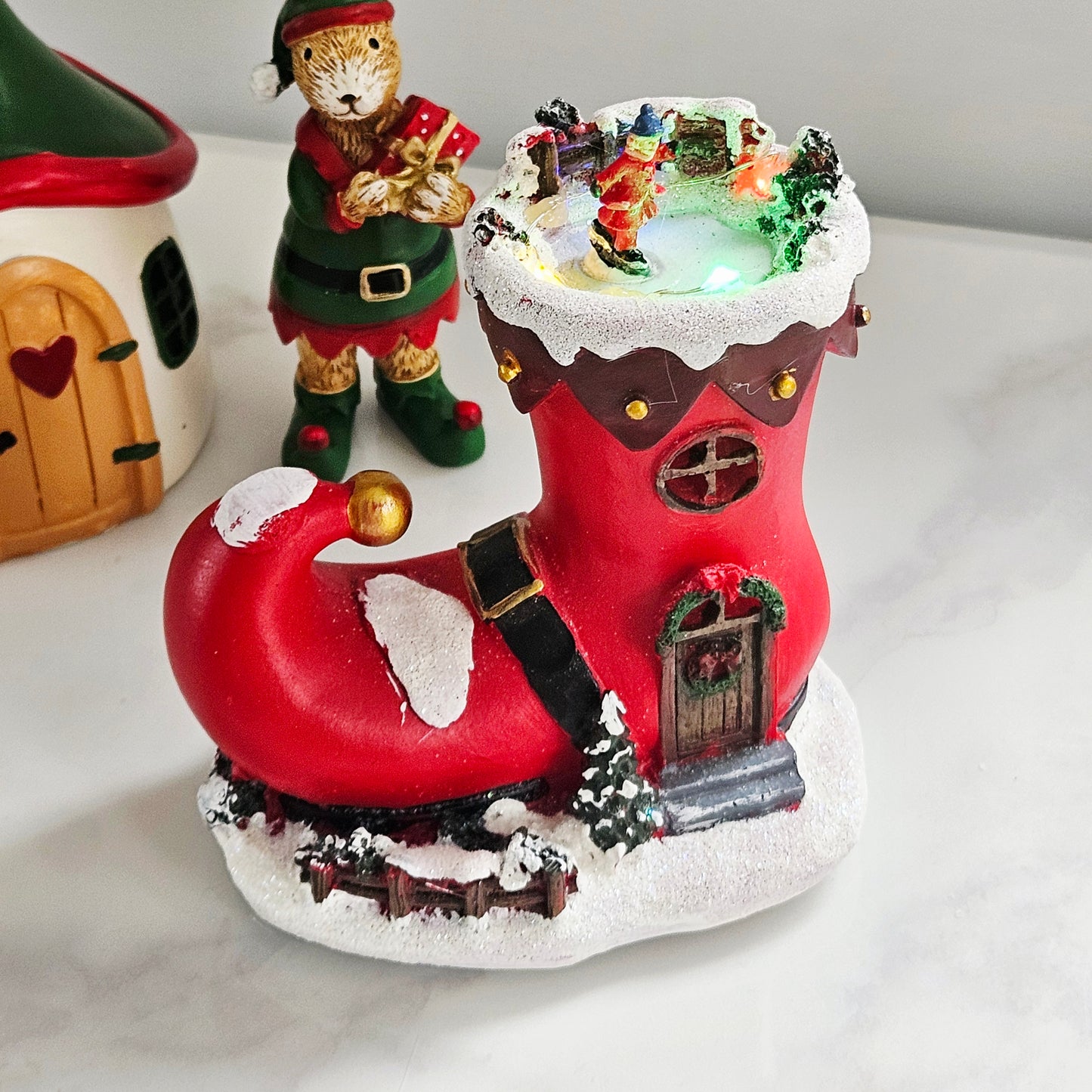 Light Up Elf Boot House Small