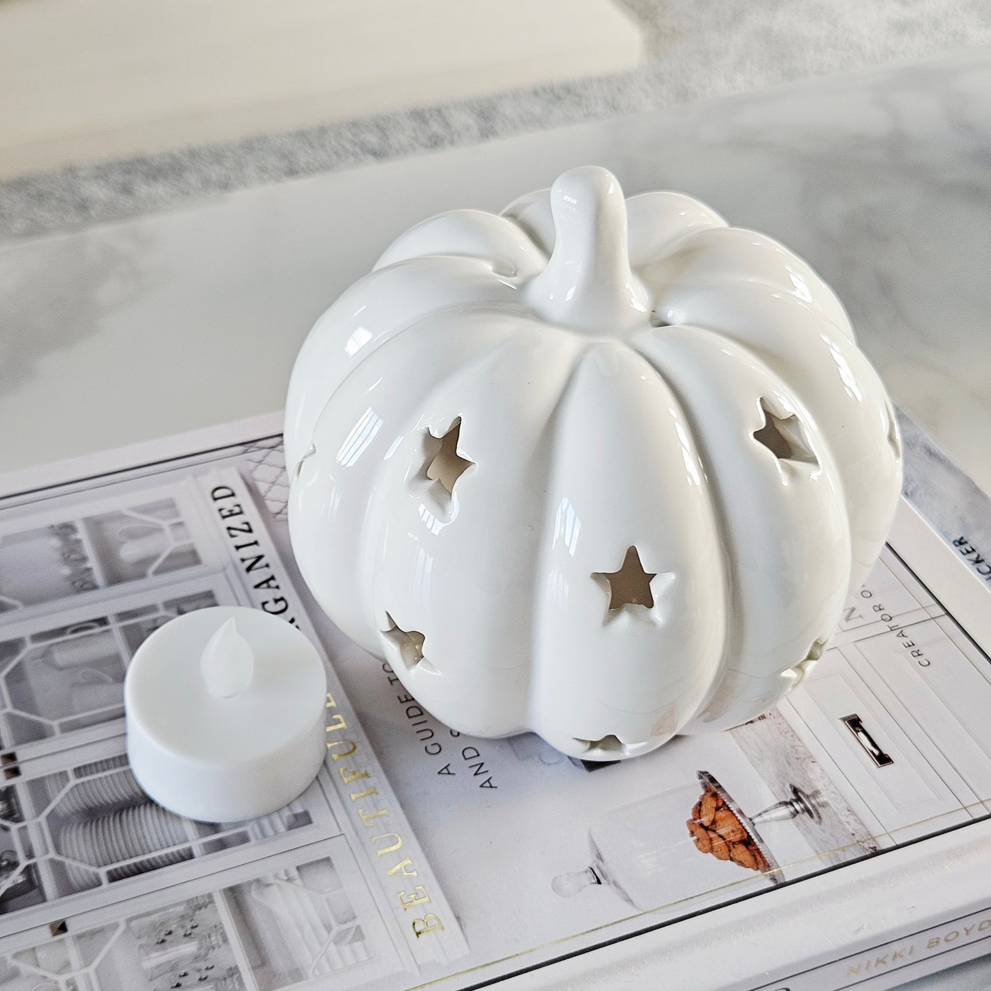 Ceramic T Light Pumpkin Holder