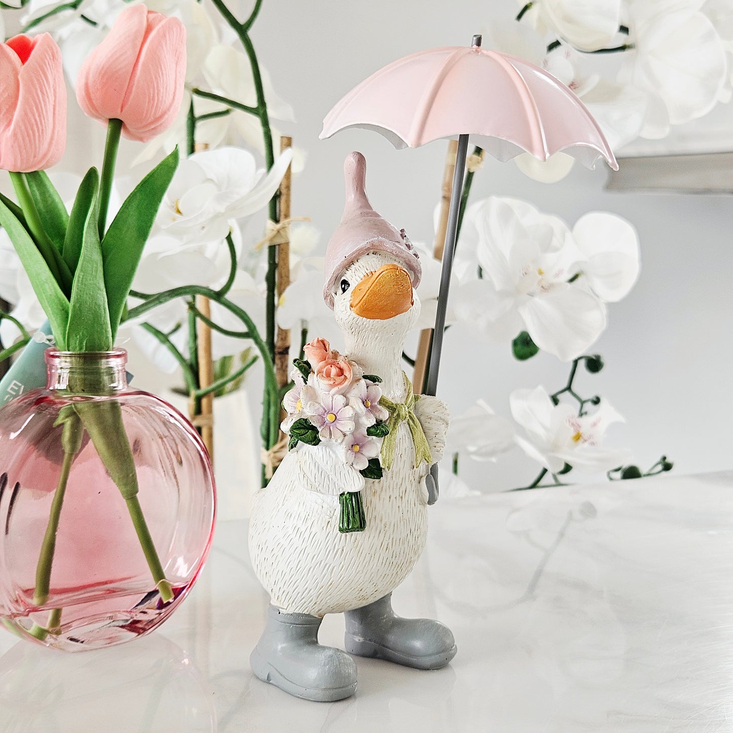 Duck Holding Umbrella 20cm