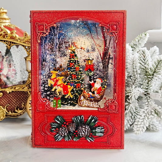 LED Santa Book Spinner 19cm Christmas decoration
